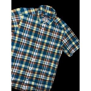 Patagonia Shirt Button Up Plaid Mens Large M Gorpcore Lightweight Organic Cotton